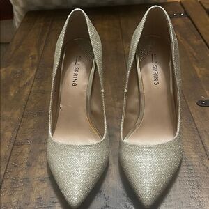 Call It Spring Shimmering Gold Heels